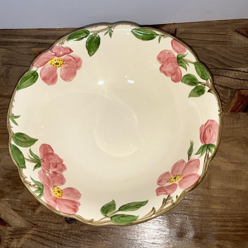 Franciscan Desert Rose Vegetable Serving Bowl Pink Roses USA 9" Vintage Pottery - Picture 5 of 7